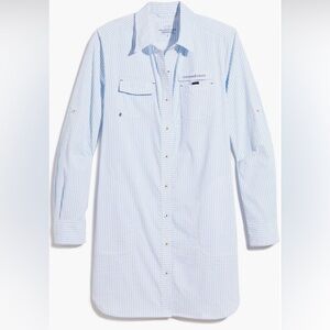 NWT Vineyard Vines Light Blue Striped Cover up shirt dress! Size 8
